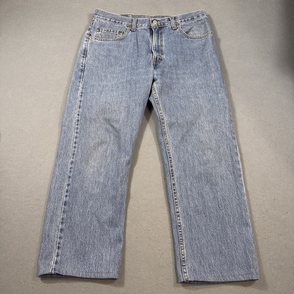 Levis 505 Mens Medium Wash Straight Blue Classic Jeans Size 34×30 *34/25*